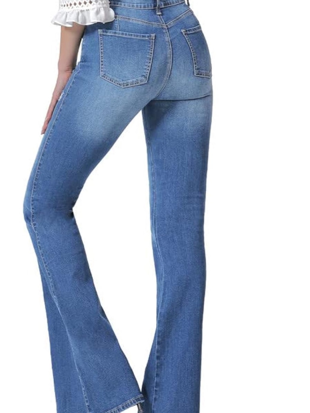 Flying Banana High-Rise Flare Jeans in Medium Blue - Women - Picture 4 of 5